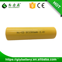 OEM Fabrik Preis NI-CD SC 1300MAH 2.4V Akku für Flashligh